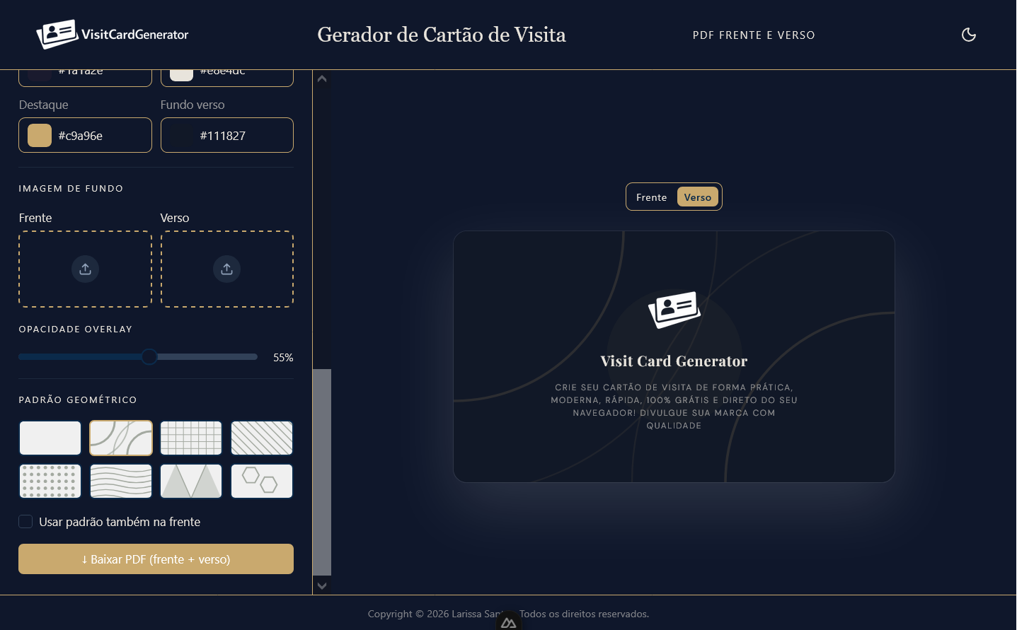 Editor parte 3: Personalize o verso